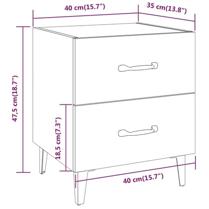 Mesa de cabeceira 40x35x47,5 cm branco