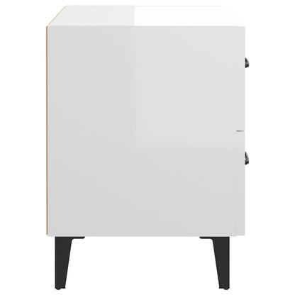 Mesa de cabeceira 40x35x47,5 cm branco brilhante