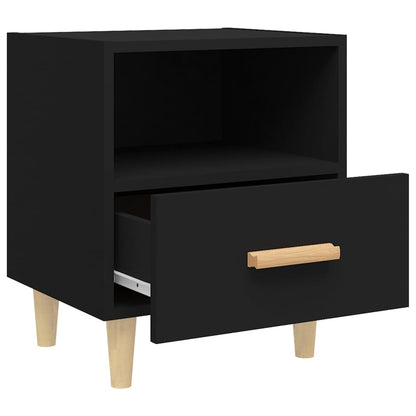 Mesa de Cabeceira Rytus com 1 Gaveta e 1 Compartimento Aberto - Preto - Design Nórdico