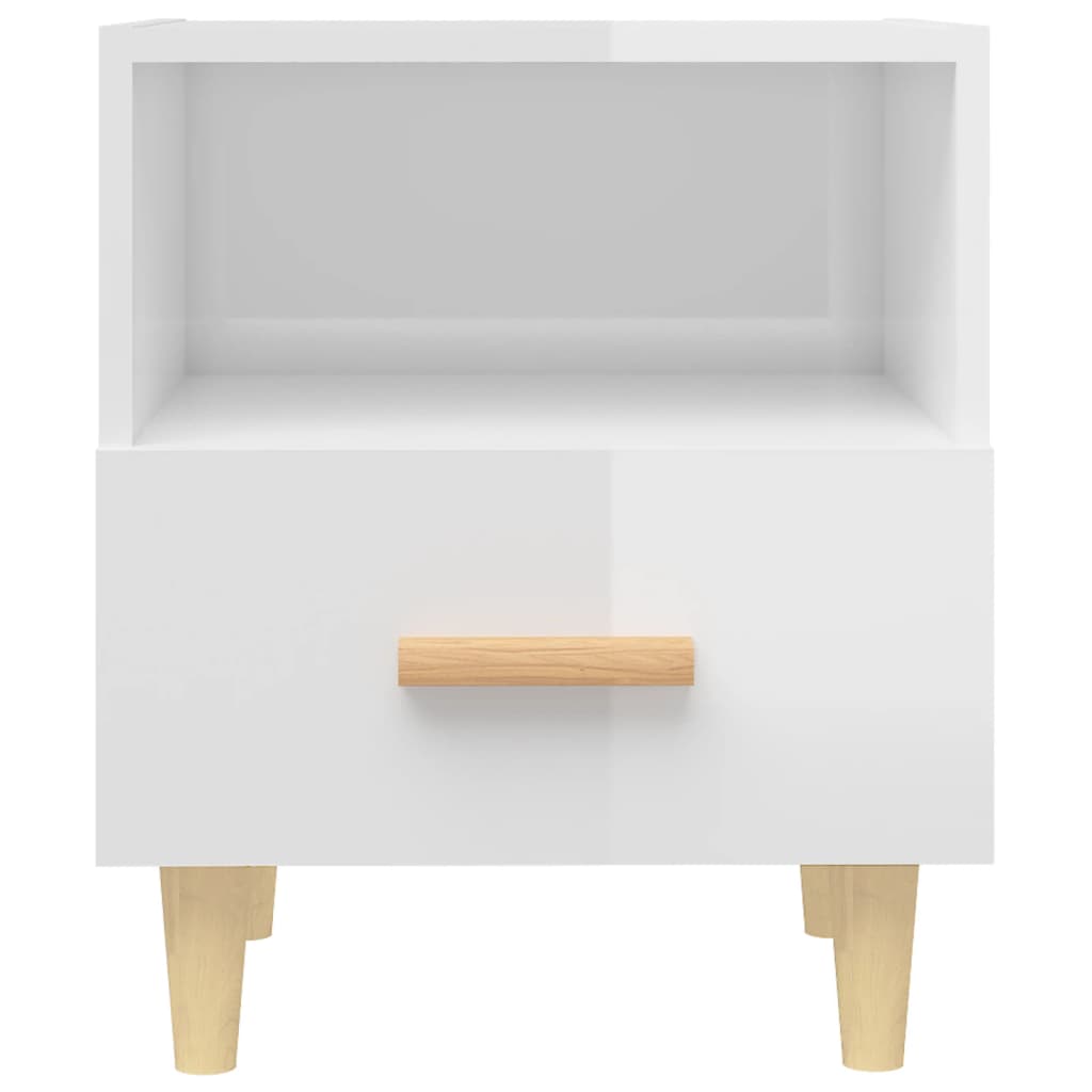 Mesa de cabeceira 40x35x47 cm branco brilhante