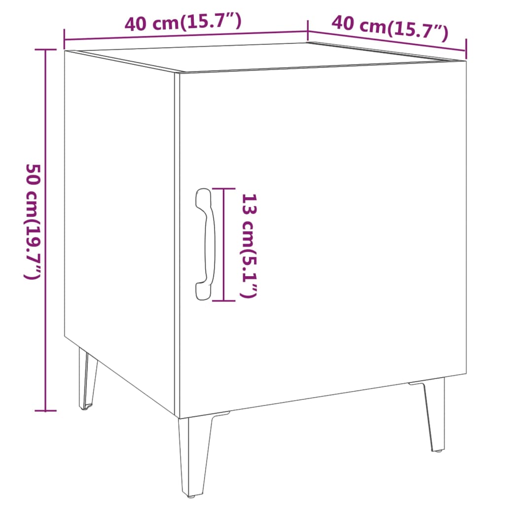 Mesa de cabeceira madeira processada branco brilhante