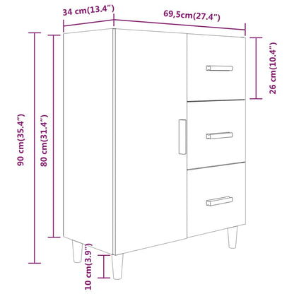 Aparador Luise com 3 Gavetas e 1 Porta - Cinzento Cimento - Design Nórdico