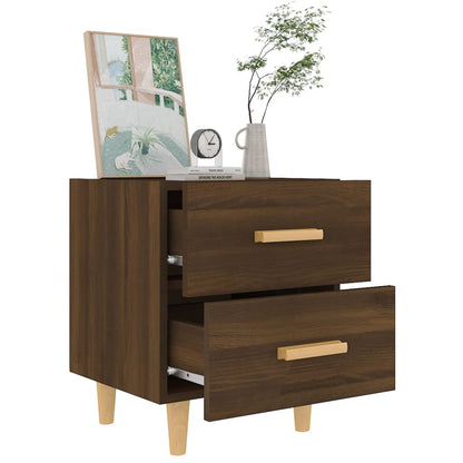 Conjunto de 2 Mesas de Cabeceira Rytus com 2 Gavetas - Castanho - Design Nórdico