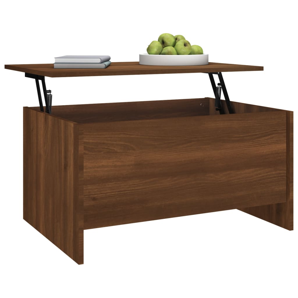 Mesa de Centro Beira Elevatória de 80 cm - Nogueira - Design Moderno