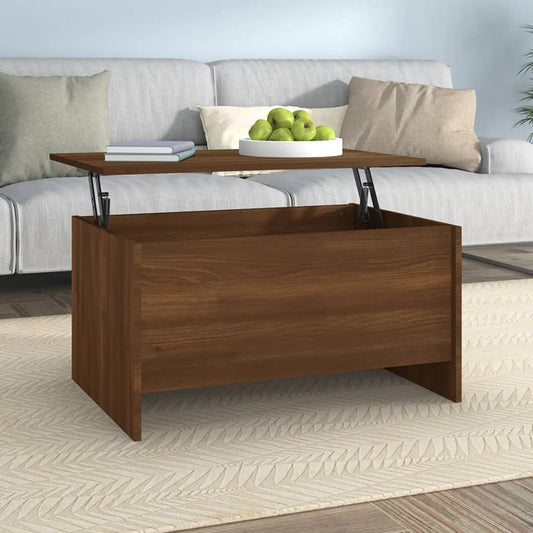 Mesa de Centro Beira Elevatória de 80 cm - Nogueira - Design Moderno