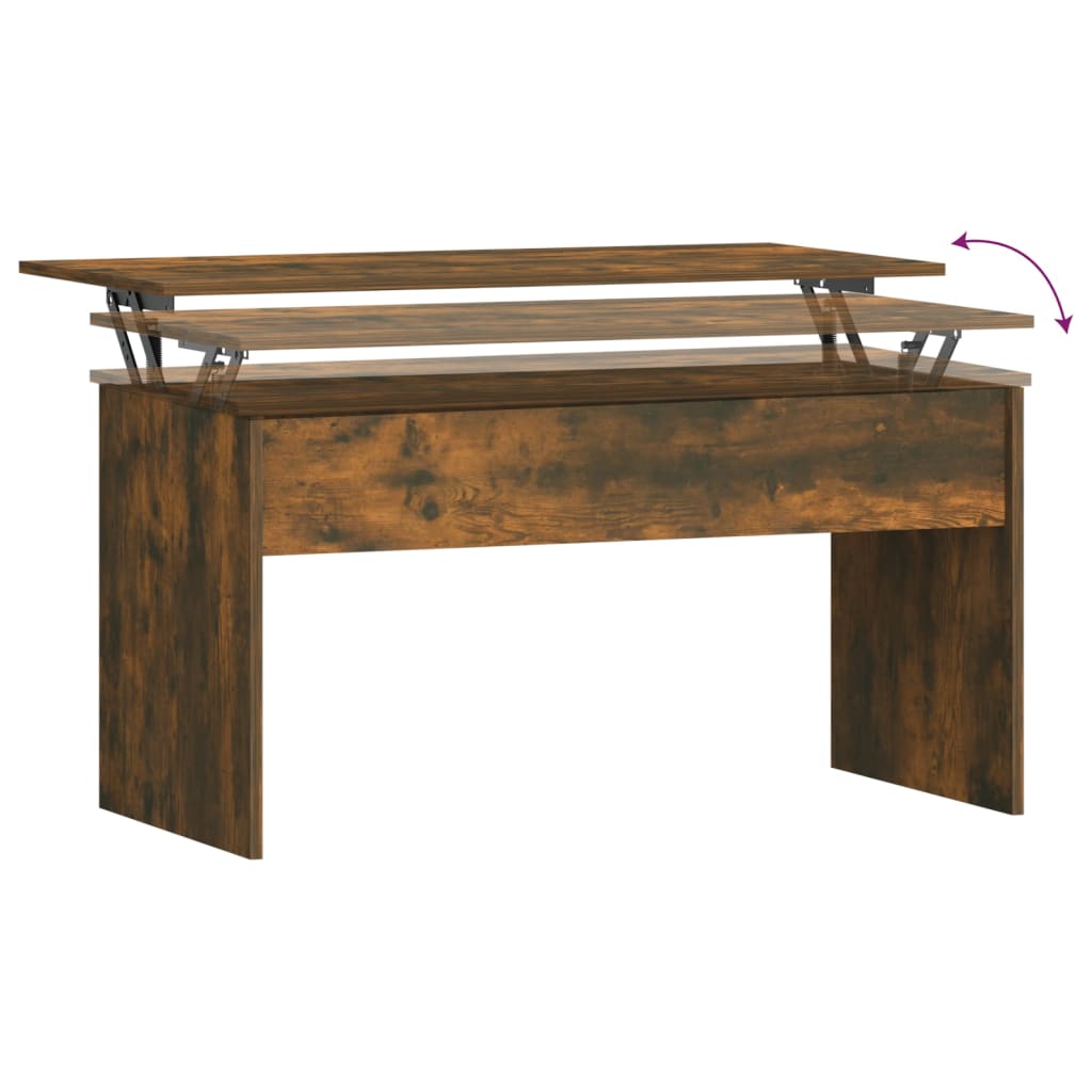 Mesa de Centro Beira Elevatória de 102 cm - Madeira Rústica - Design Moderno