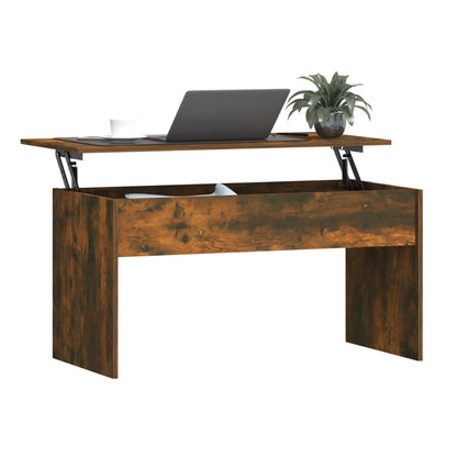 Mesa de Centro Beira Elevatória de 102 cm - Madeira Rústica - Design Moderno