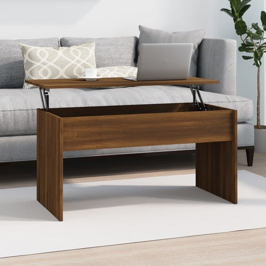 Mesa de Centro Beira Elevatória de 102 cm - Nogueira - Design Moderno