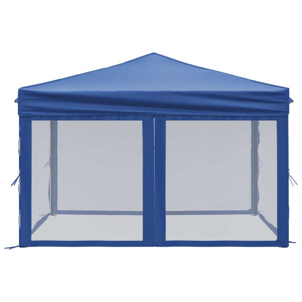 Tenda para festas dobrável com paredes laterais 3x3 m azul