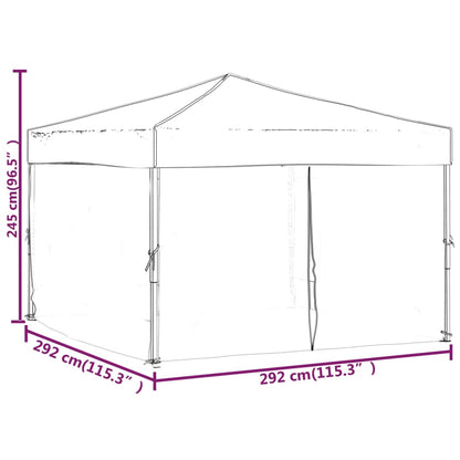 Tenda para festas dobrável com paredes laterais 3x3 m creme