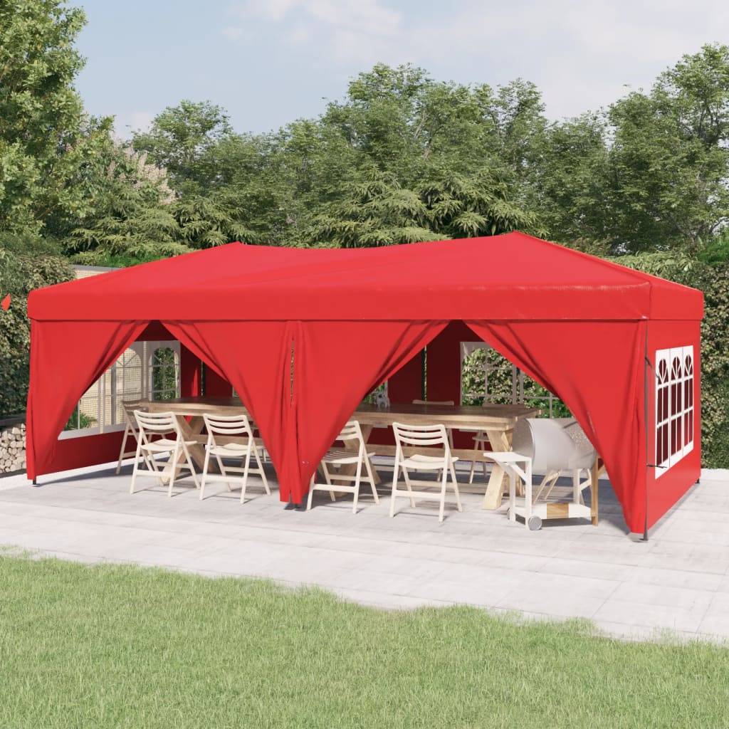 Tenda Dobrável Pop-Up Paddock Profissional Impermeável - 3x6 m - Vermelho