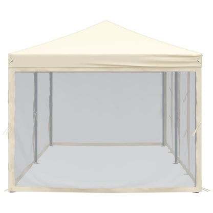 Tenda para festas dobrável com paredes laterais 3x6 m creme