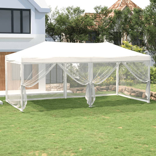 Tenda para festas dobrável com paredes laterais 3x6 m branco