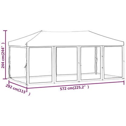 Tenda para festas dobrável com paredes laterais 3x6 m preto