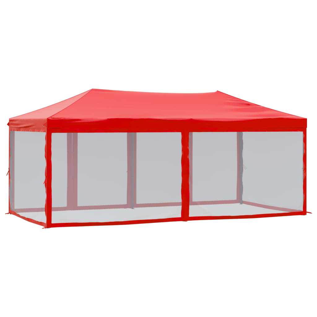 Tenda para festas dobrável com paredes laterais 3x6 m vermelho