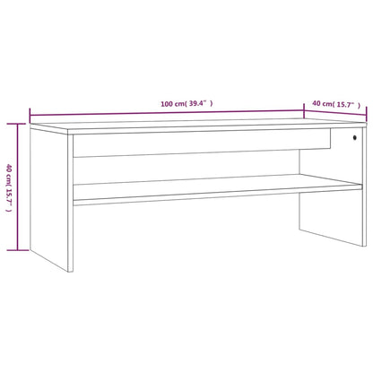 Mesa de centro 100x40x40 cm derivados madeira cinzento sonoma