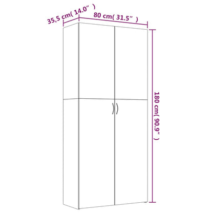 Sapateira / Móvel de Arrumação Paola - Com 6 Prateleiras - Cor Cinzento Sonoma - 80x35,5x180 cm - Aglomerado - Design Nórdico