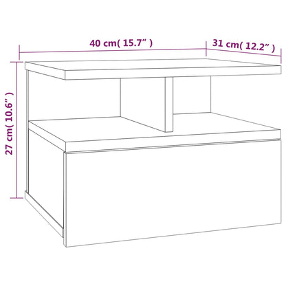 Mesa cabeceira suspensa 40x31x27 cm madeira proc. sonoma cinza