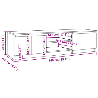 Móvel de TV Infinity de 140cm - Madeira Rústica - Design Moderno