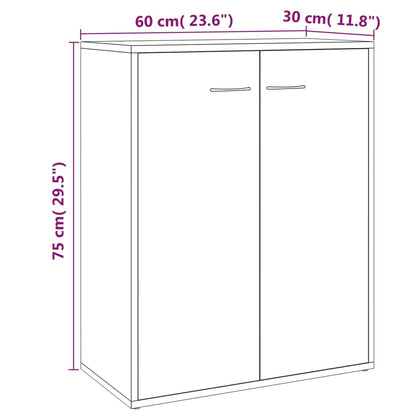 Aparador 60x30x75 cm derivados de madeira cinzento sonoma