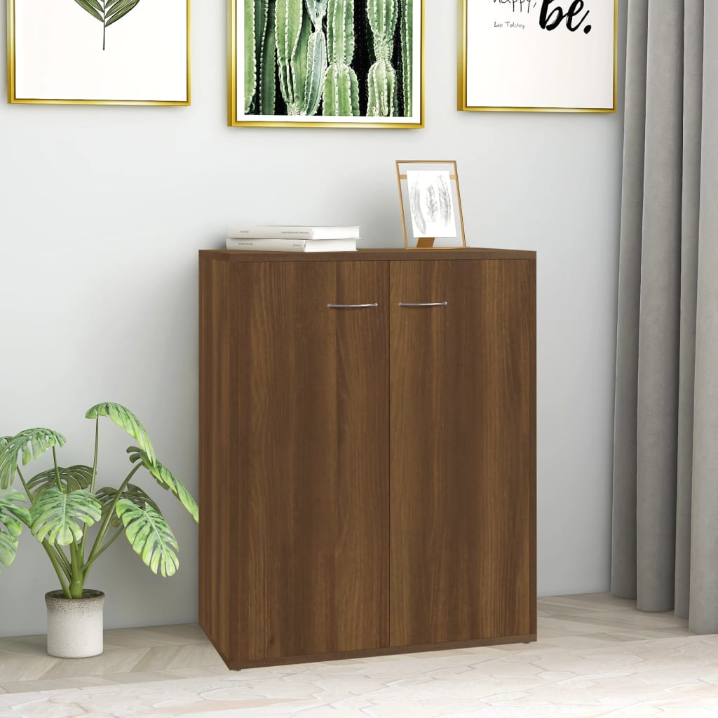 Aparador Label com 2 Portas de 60 cm - Castanho - Design Moderno