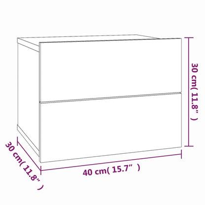 Mesa cabeceira 2pcs 40x30x30cm derivado madeira carvalho fumado