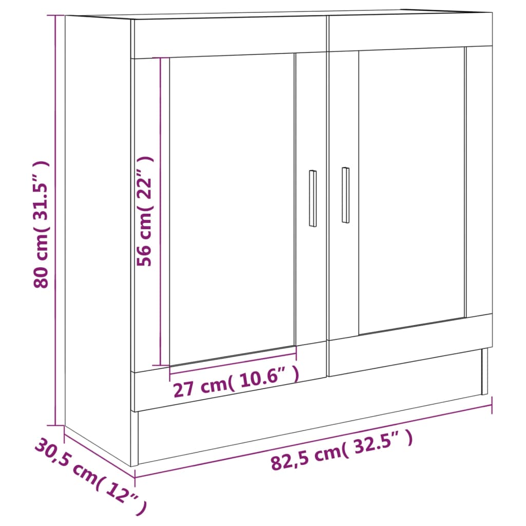 Vitrine Real de 80cm - Cinzento - Design Moderno