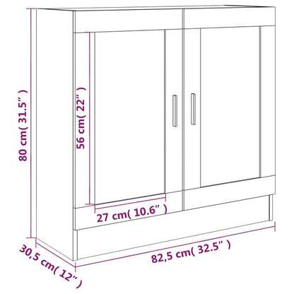 Vitrine 82,5x30,5x80 cm derivados madeira carvalho castanho