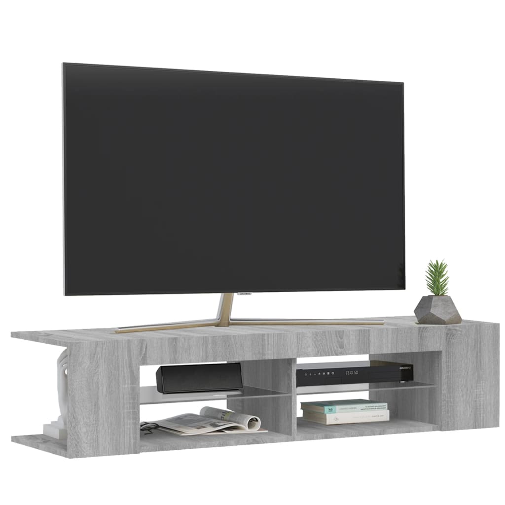 Móvel de TV Rutti com Luzes LED de 135 cm - Cinzento - Design Moderno