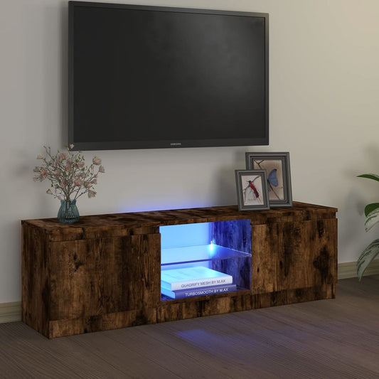 Móvel de TV Vinici com Luzes LED de 120cm - Madeira Rustica - Design Moderno