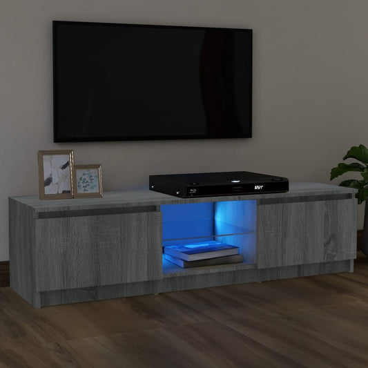 Móvel de TV Vinici com Luzes LED de 120cm - Cinzento - Design Moderno