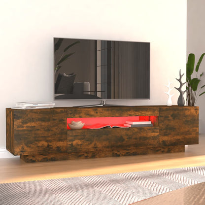 Móvel de TV Giancarlo com Luzes LED de 160cm - Madeira Rustica - Design Moderno