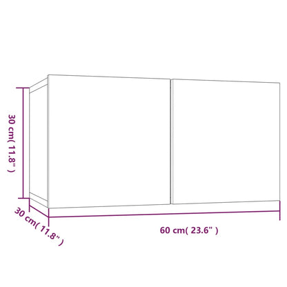 Móveis de TV para parede 2 pcs 60x30x30 cm carvalho fumado