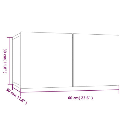 Móvel TV suspenso 2pcs 60x30x30cm derivado madeira cinza sonoma