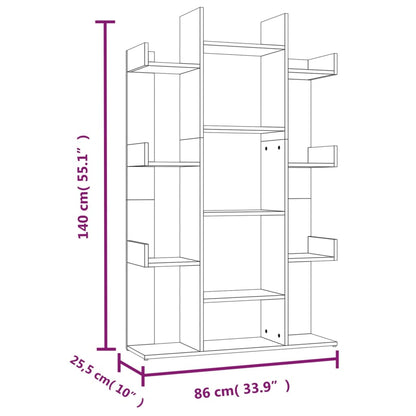 Estante 86x25,5x140 cm derivados de madeira cinzento sonoma