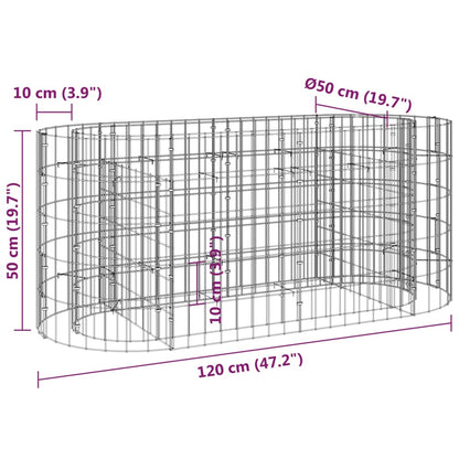 Canteiro elevado/cesto gabião 120x50x50 cm ferro galvanizado