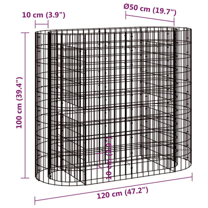 Canteiro elevado/cesto gabião 120x50x100 cm ferro galvanizado