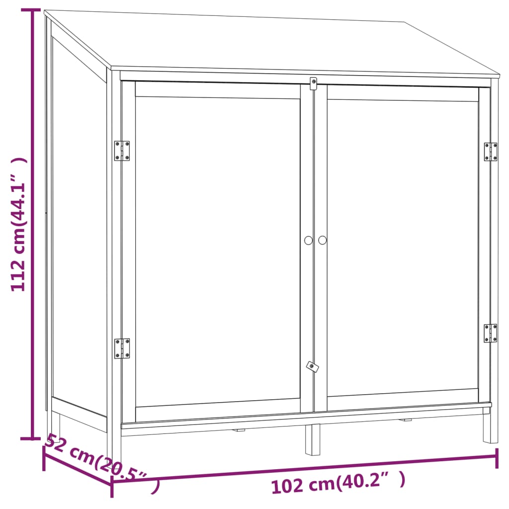 Abrigo de jardim 102x52x112 cm madeira de abeto maciça branco