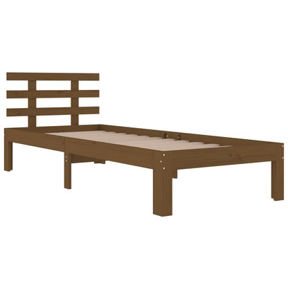 Estrutura cama pequena solteiro 75x190 cm madeira castanho mel