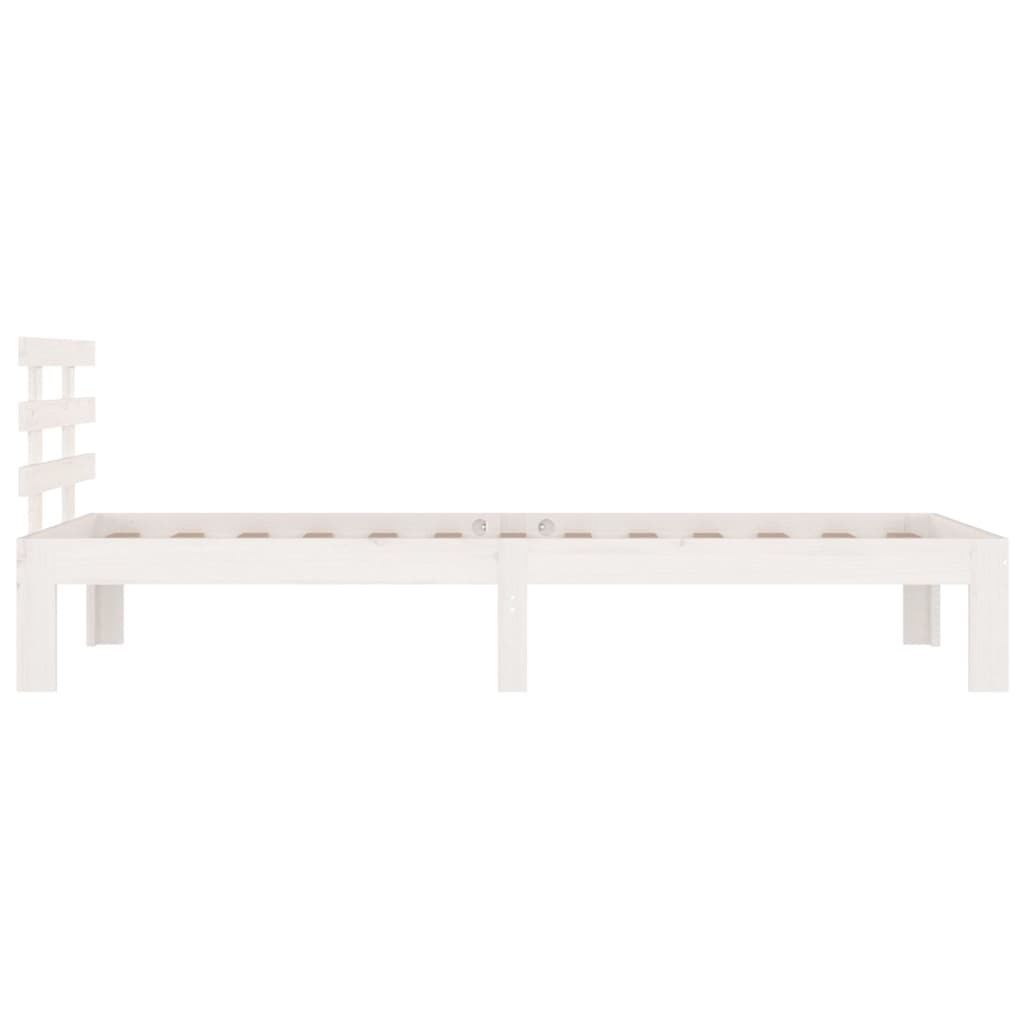 Estrutura de cama solteiro 90x190 cm madeira maciça branco