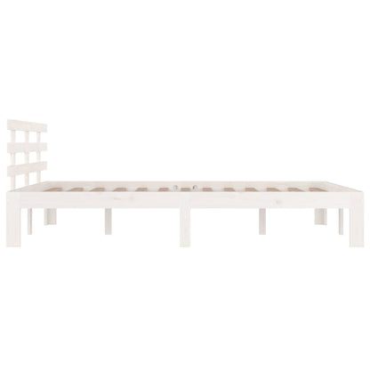 Estrutura de cama casal 135x190 cm madeira maciça branco