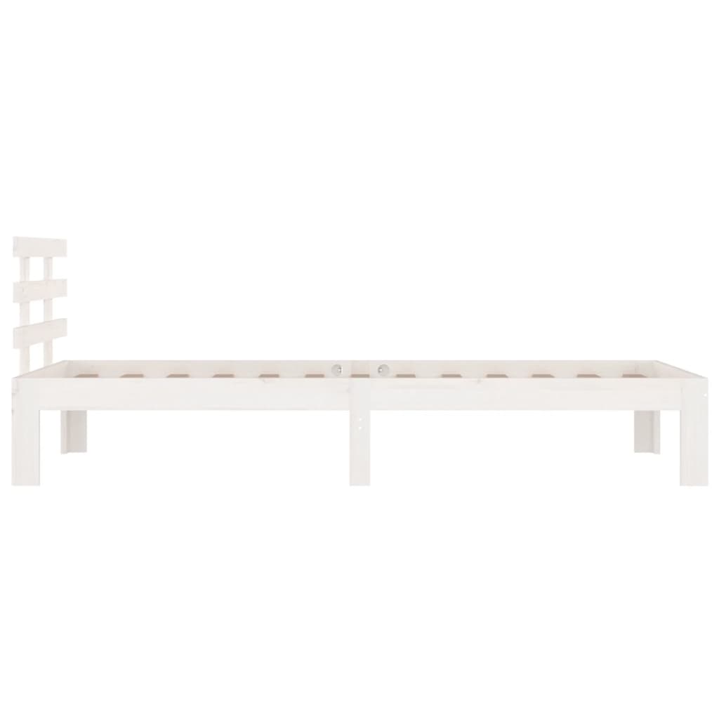 Estrutura de cama 90x200 cm madeira maciça branco