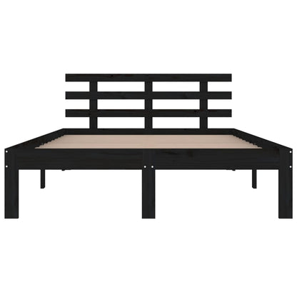 Estrutura de cama king 150x200 cm madeira maciça preto