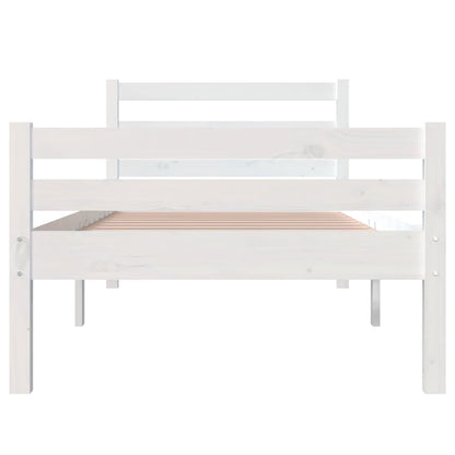 Estrutura de cama solteiro 90x190 cm madeira maciça branco