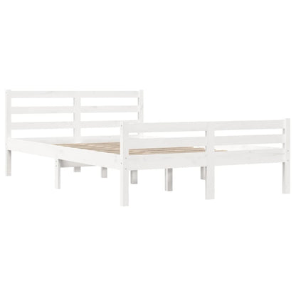 Estrutura cama pequena casal 120x190 cm pinho maciço branco