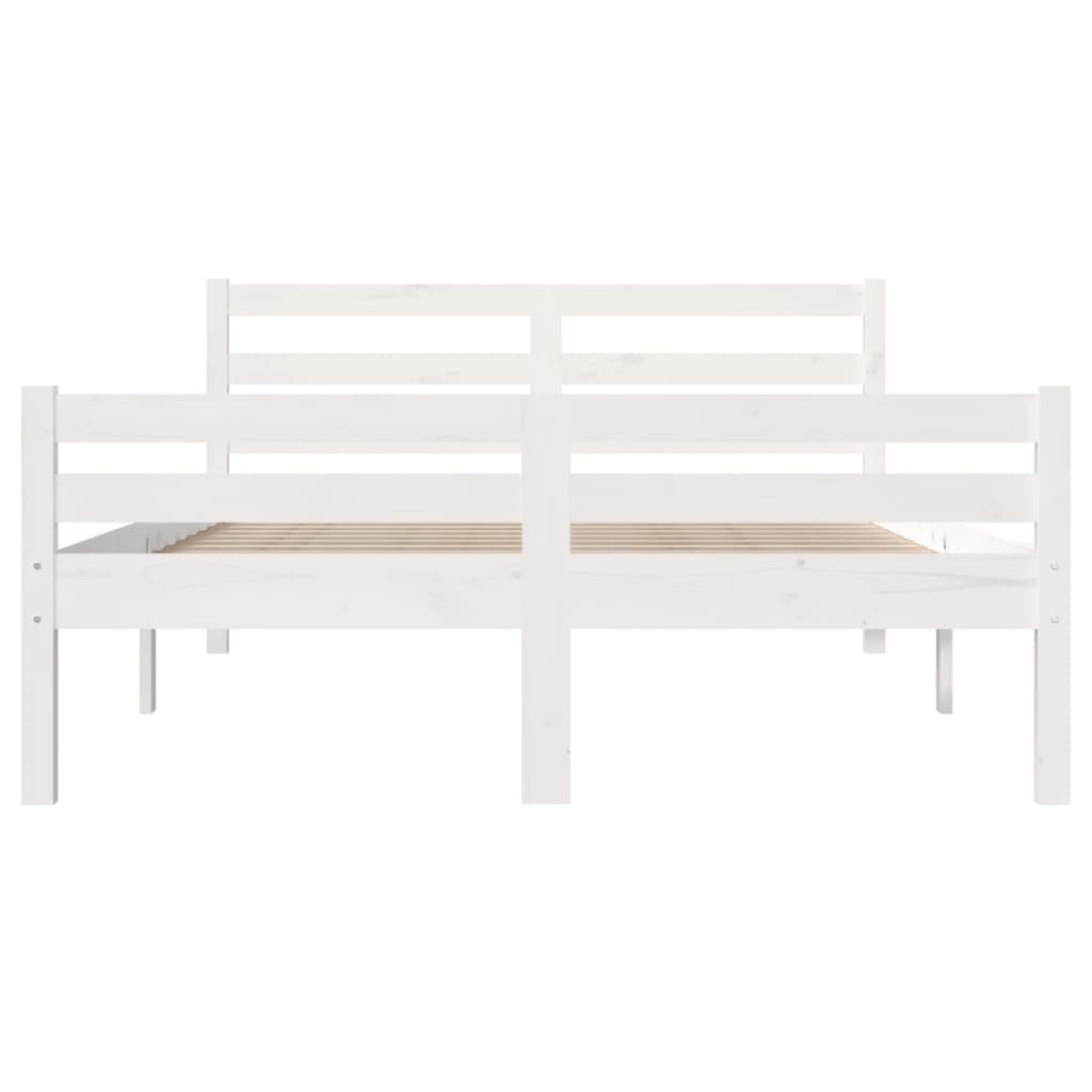 Estrutura cama pequena casal 120x190 cm pinho maciço branco