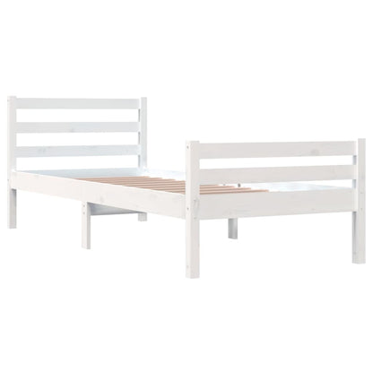 Estrutura de cama 90x200 cm madeira maciça branco