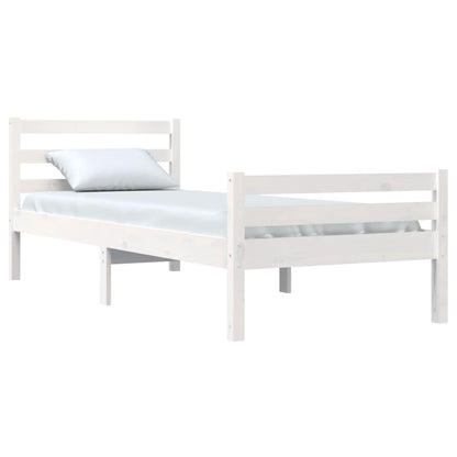 Estrutura de cama 100x200 cm madeira maciça branco