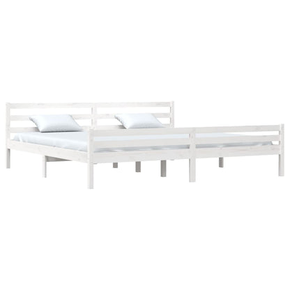 Estrutura de cama super king 180x200 cm madeira maciça branco