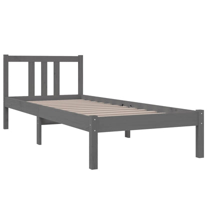 Estrutura cama pequena solteiro 75x190 cm madeira maciça cinza